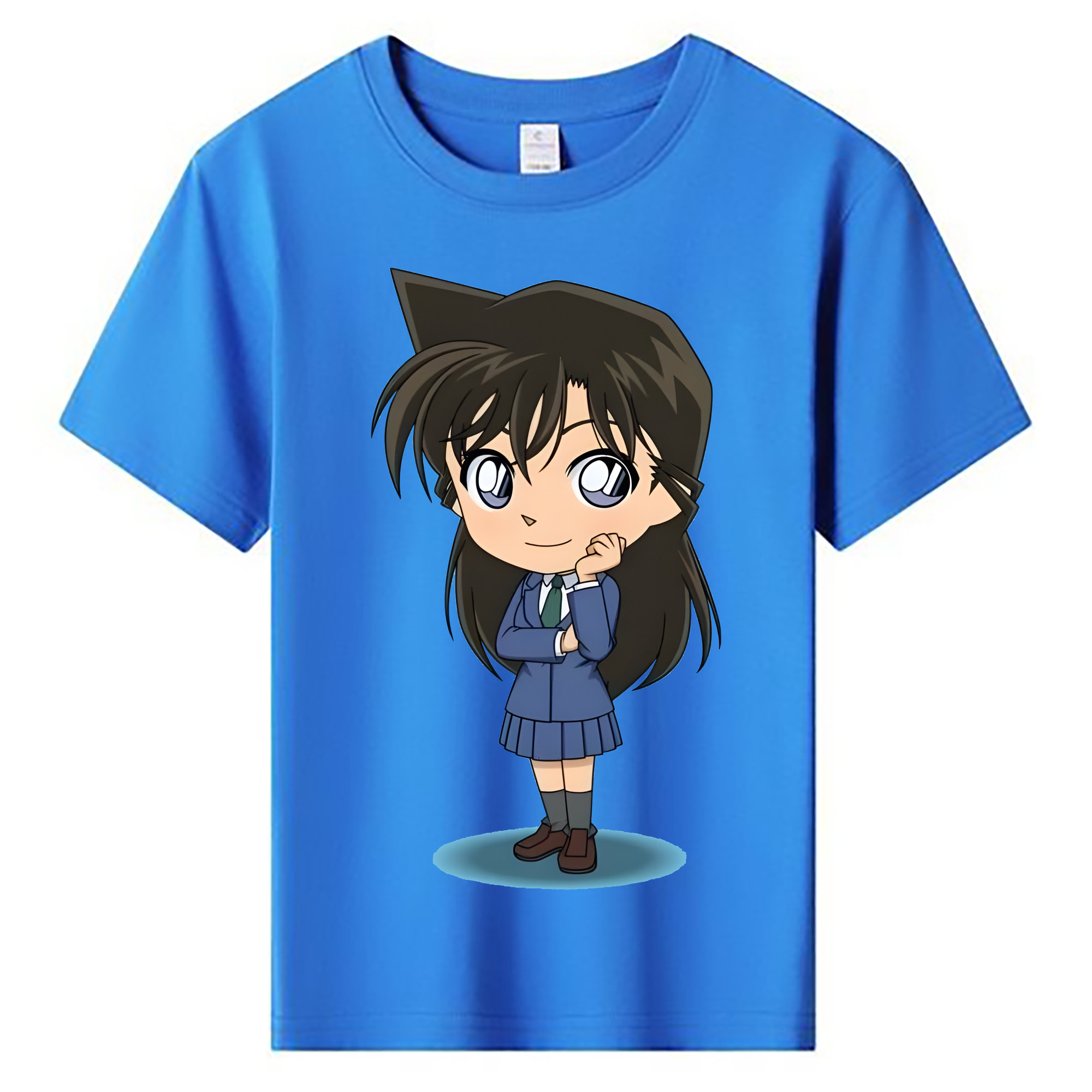 （画像用） 名探偵コナン 毛利 蘭 もうり らん、モーリ ラン Detective Conan Rachel Moore 綿100％キッズTシャツ（フロントプリント）